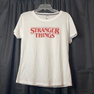 White Short-Sleeved Stranger Things T-Shirt